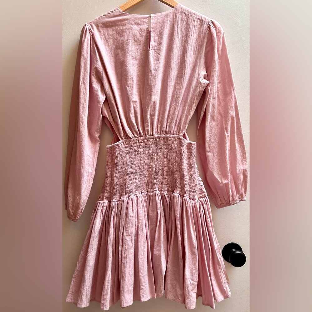 NWT Dèluc Pink Ruffle Cut Out Mini Dress - Picture 8 of 12